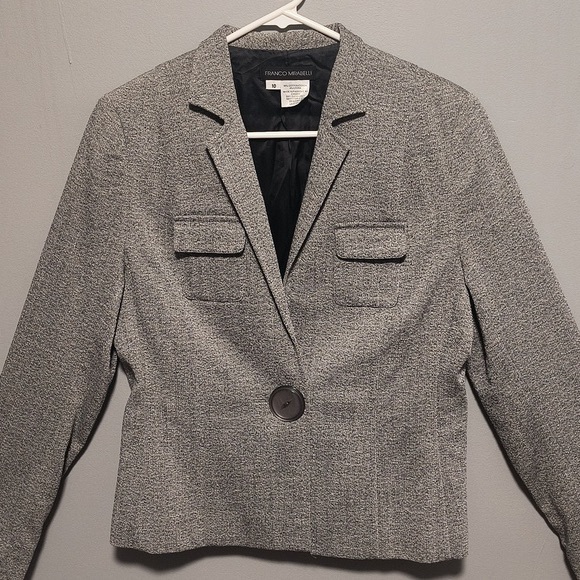 Franco Mirabelli Women's 10 Gray Suit  Jacket - Picture 5 of 9